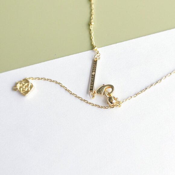 Kendra Scott White Crystal Short Pendant Necklace in Gold - Picture 4 of 4